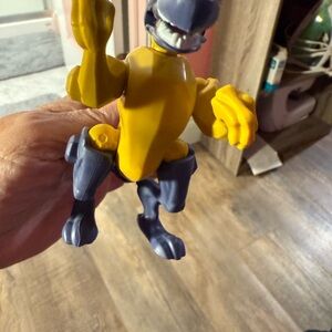 Vibrant Yellow and Blue Dinosaur Action Figure